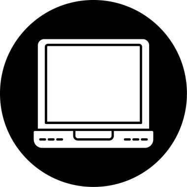 Web Kullanımı için dizüstü bilgisayar simgesi, Vektör İllüstrasyonu