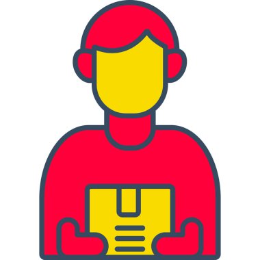 Web Kullanımı için Kurye Simgesi, Vektör İllüstrasyonu