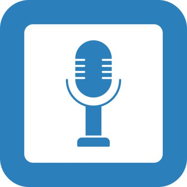 Web Kullanımı için Mikrofon Simgesi, Vektör İllüstrasyonu