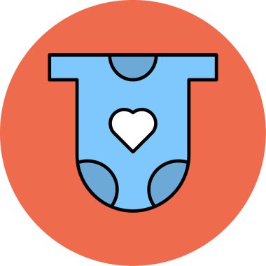 Bebek Elbiseleri Simgesi, Web Kullanımı için Vektör İllüstrasyonu