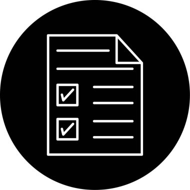 Web Kullanımı için Kontrol Listesi Simgesi, Vektör İllüstrasyonu