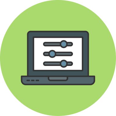 Web Kullanımı için Ayarlar Simgesi, Vektör İllüstrasyonu