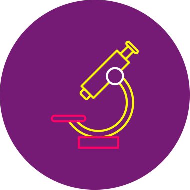 Web Kullanımı için Mikroskop Simgesi, Vektör İllüstrasyonu