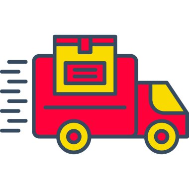 Web kullanımı için Taşıma Aracı Simgesi, Vektör İllüstrasyonu