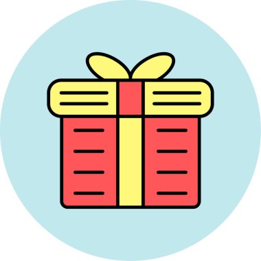 Hediye Simgesi, Web Kullanımı için Vektör İllüstrasyonu