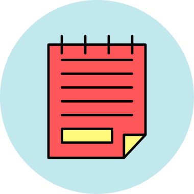 Web Kullanımı için Not Simgesi, Vektör İllüstrasyonu