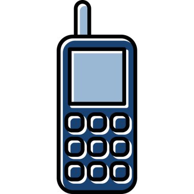 Web Kullanımı için Eski Cep Telefonu Simgesi, Vektör İllüstrasyonu