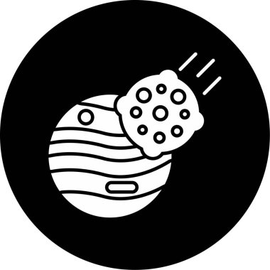 Web Kullanımı için Asteroid Simgesi, Vektör İllüstrasyonu