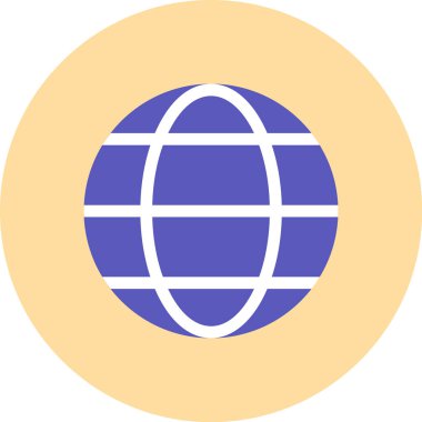 Web Kullanımı için dünya Simgesi, Vektör İllüstrasyonu