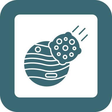 Web Kullanımı için Asteroid Simgesi, Vektör İllüstrasyonu