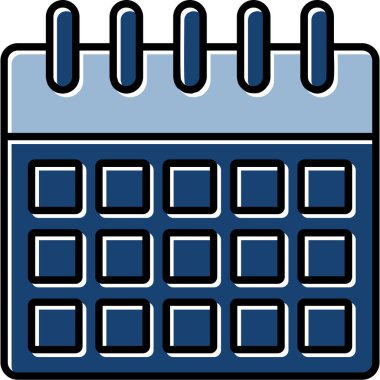 Web Kullanımı için Takvim Simgesi, Vektör İllüstrasyonu