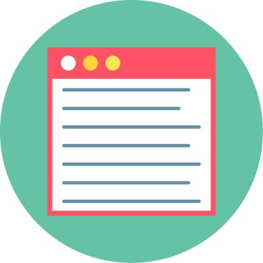 Web Tarayıcı Simgesi, Web Kullanımı için Vektör İllüstrasyonu