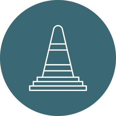 Web Kullanımı için Trafik Konisi Simgesi, Vektör İllüstrasyonu