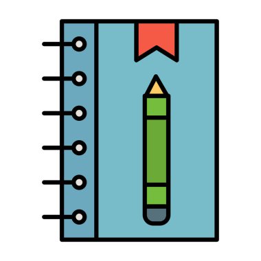 Web Kullanımı için Not Defteri Simgesi, Vektör İllüstrasyonu