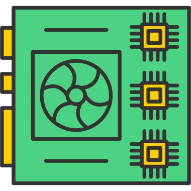 Web Kullanımı için Ana Kart Simgesi, Vektör İllüstrasyonu