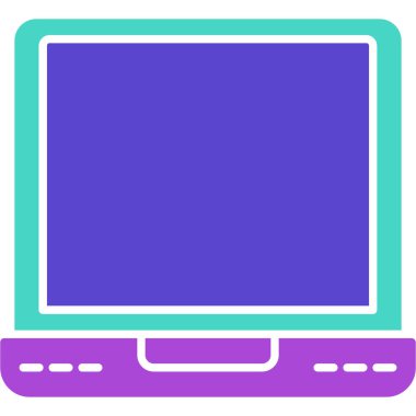 Web Kullanımı için dizüstü bilgisayar simgesi, Vektör İllüstrasyonu