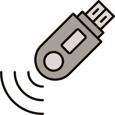 Web Kullanımı için USB Simgesi, Vektör İllüstrasyonu
