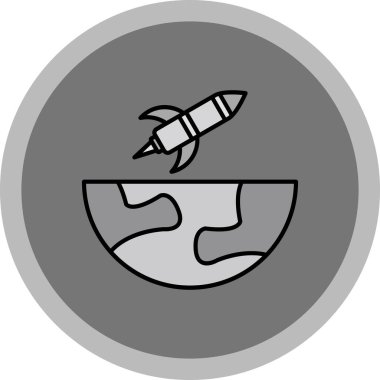 Roket Simgesi, Web Kullanımı için Vektör İllüstrasyonu