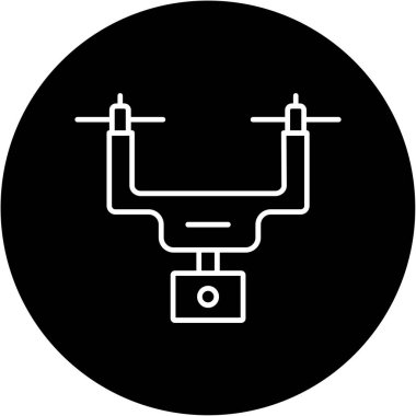 Web Kullanımı için Kamera Drone Simgesi, Vektör İllüstrasyonu