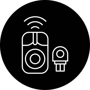 Web Kullanımı için Kablosuz Fare Simgesi, Vektör İllüstrasyonu