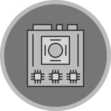 Web Kullanımı için Ana Kart Simgesi, Vektör İllüstrasyonu