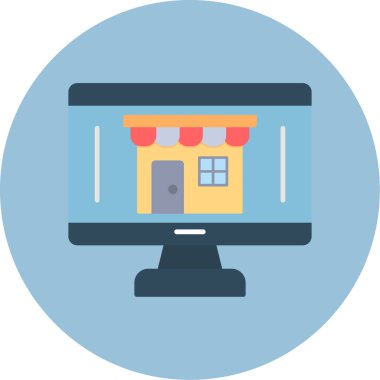 Web Kullanımı için Çevrimiçi Depolama Simgesi, Vektör İllüstrasyonu