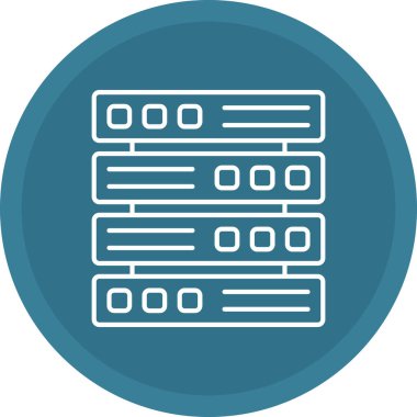 Web Kullanımı için Sunucu Simgesi, Vektör İllüstrasyonu