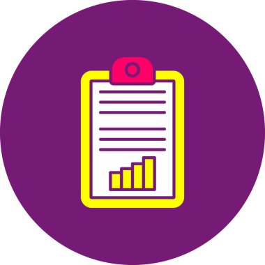 Web Kullanımı için Rapor Simgesi ve Vektör İllüstrasyonu