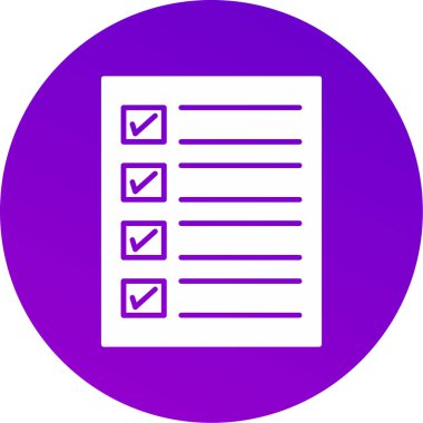 Web Kullanımı için Kontrol Listesi Simgesi, Vektör İllüstrasyonu