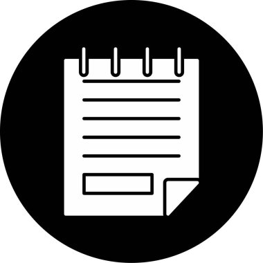 Web Kullanımı için Not Simgesi, Vektör İllüstrasyonu