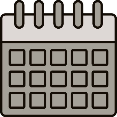 Web Kullanımı için Takvim Simgesi, Vektör İllüstrasyonu