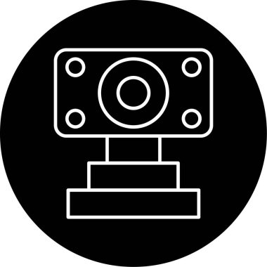 Web Kullanımı için Web Kamera Simgesi, Vektör İllüstrasyonu