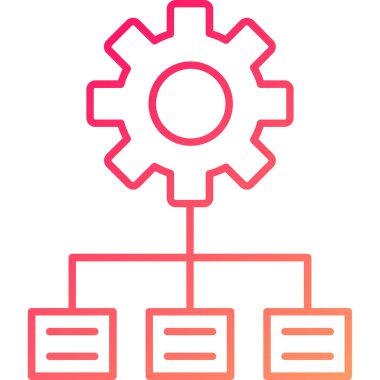 Web Kullanımı için Hiyerarşi Simgesi, Vektör İllüstrasyonu