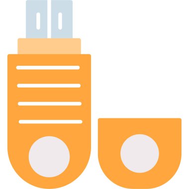 Web Kullanımı için Pendrive Simgesi, Vektör İllüstrasyonu