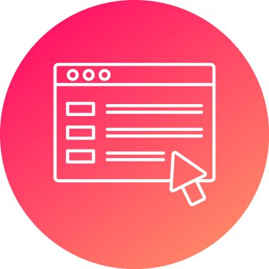 Web Kullanımı için Tarayıcı Simgesi, Vektör İllüstrasyonu