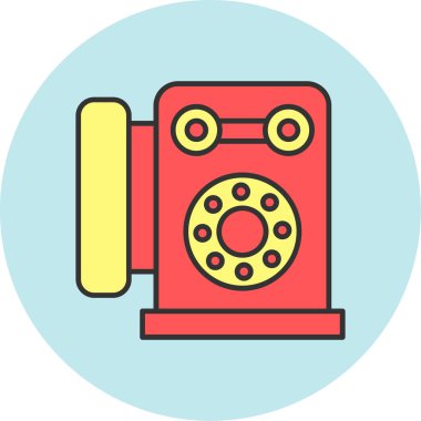 Web kullanımı için Telefon Çevirme Simgesi, Vektör İllüstrasyonu