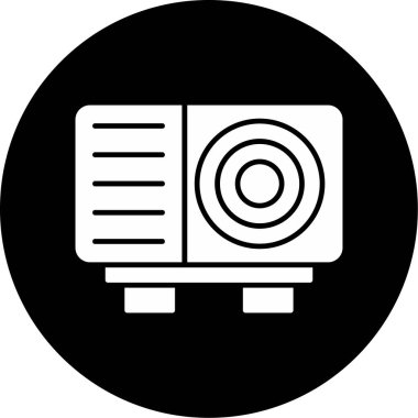 Web Kullanımı için Projektör Simgesi, Vektör İllüstrasyonu