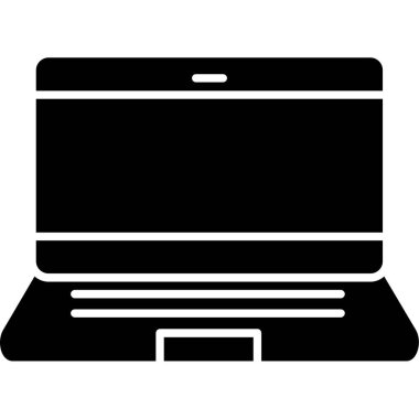 Web Kullanımı için dizüstü bilgisayar simgesi, Vektör İllüstrasyonu