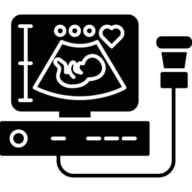 Web kullanımı için Ultrason Simgesi, Vektör İllüstrasyonu
