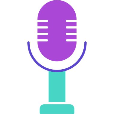 Web Kullanımı için Mikrofon Simgesi, Vektör İllüstrasyonu