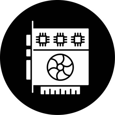 Web Kullanımı için Grafik Kart Simgesi, Vektör İllüstrasyonu