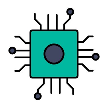 Çip Simgesi, Web Kullanımı için Vektör İllüstrasyonu