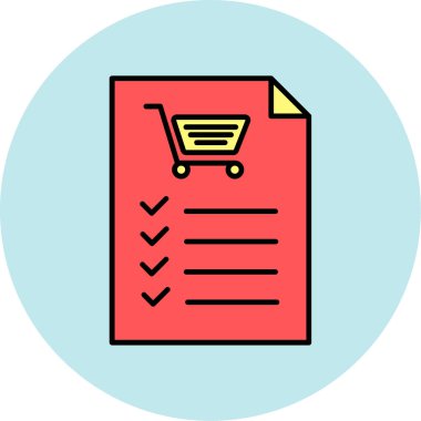 Web Kullanımı için İstek Listesi Simgesi, Vektör İllüstrasyonu