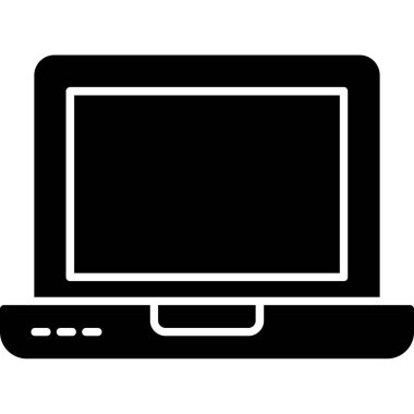 Web Kullanımı için dizüstü bilgisayar simgesi, Vektör İllüstrasyonu