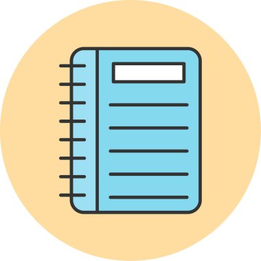 Web Kullanımı için Not Defteri Simgesi, Vektör İllüstrasyonu