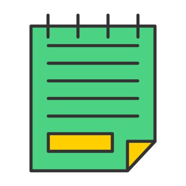 Web Kullanımı için Not Simgesi, Vektör İllüstrasyonu