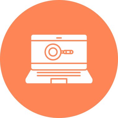 Web Kullanımı için dizüstü bilgisayar simgesi, Vektör İllüstrasyonu