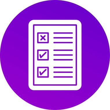 Web Kullanımı için Kontrol Listesi Simgesi, Vektör İllüstrasyonu