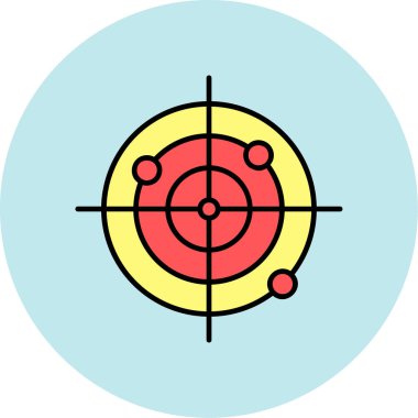 Web Kullanımı için Radar Simgesi, Vektör İllüstrasyonu