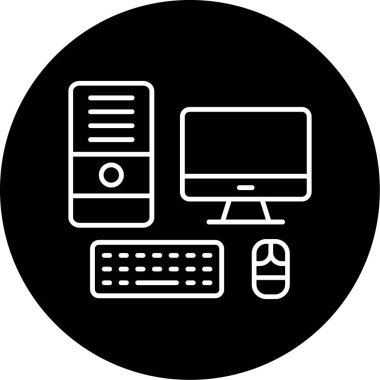 Web Kullanımı için Bilgisayar Simgesi, Vektör İllüstrasyonu